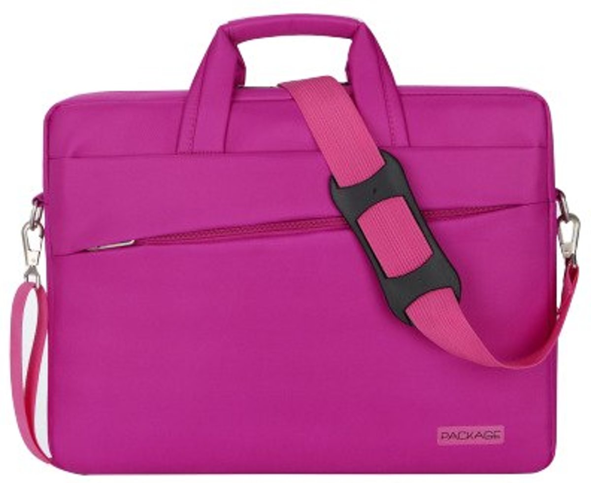 Luxe Laptophoes met Schouderband en Ritssluiting | 15 inch | Roze | Laptop Accessoires